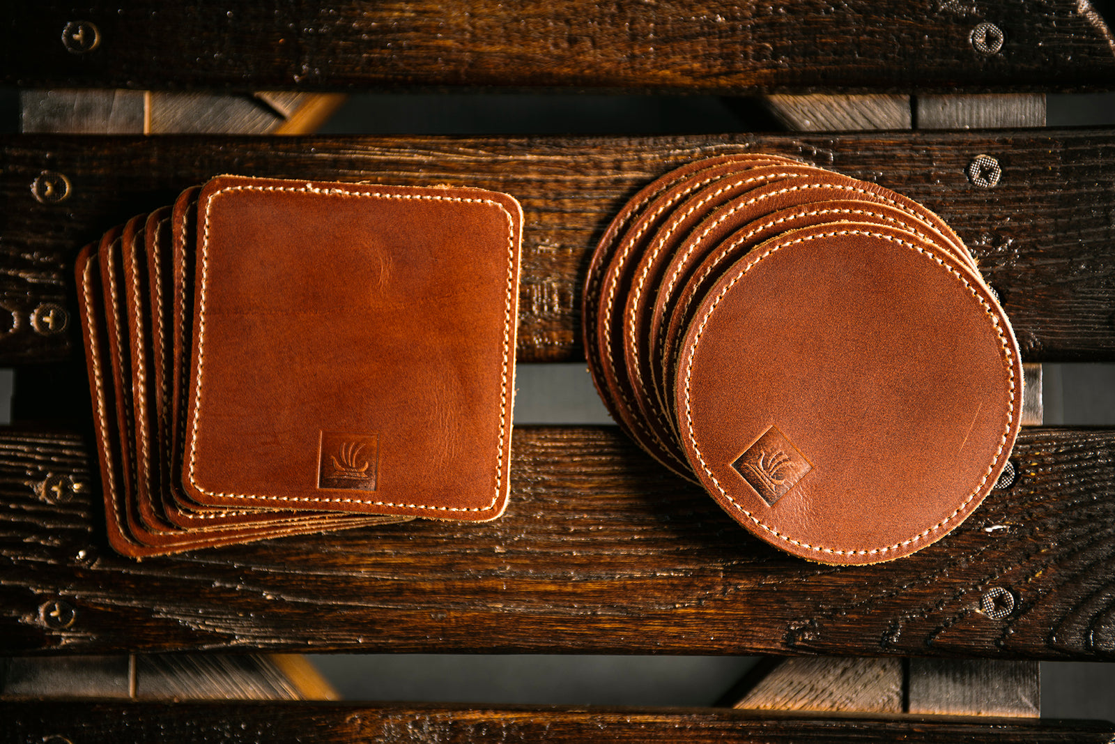 Coaster Sets - Antique Tan