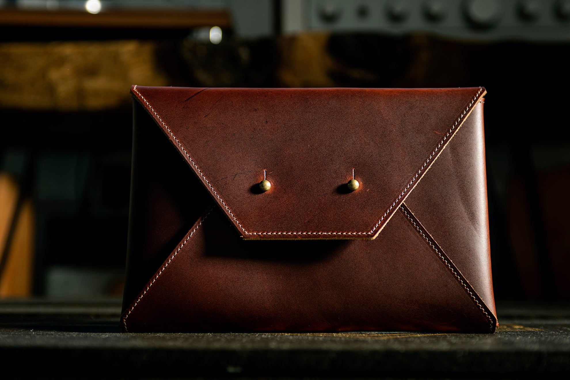 Leather Envelope Clutch Wallet